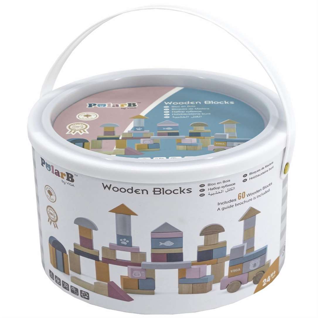 Viga Wooden Blocks – 60pcs