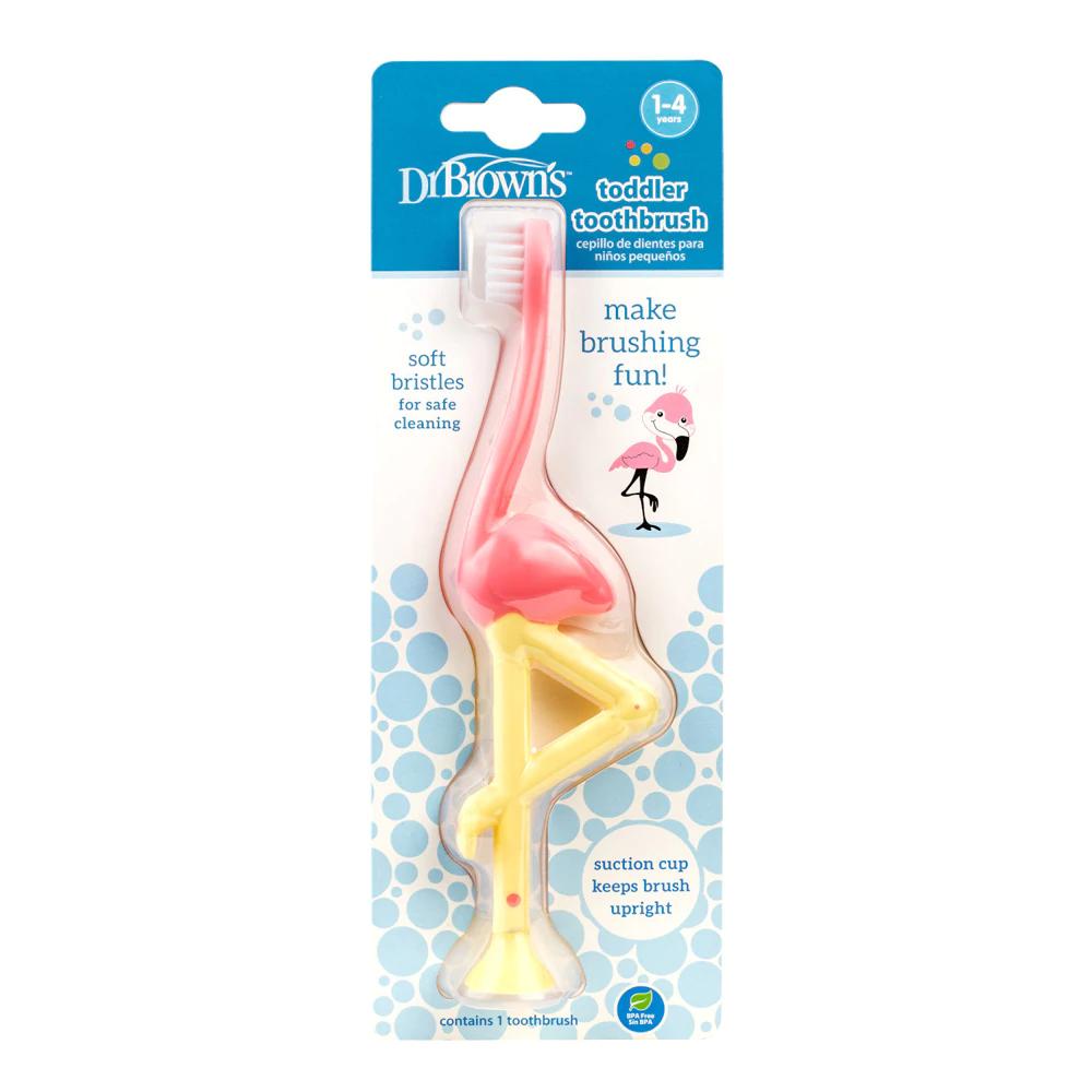 Dr.Brown's Toddler Toothbrush, Flamingo, Pink, 1-Pack