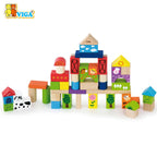 Viga Wooden Building Blocks 50 Pcs - Farm