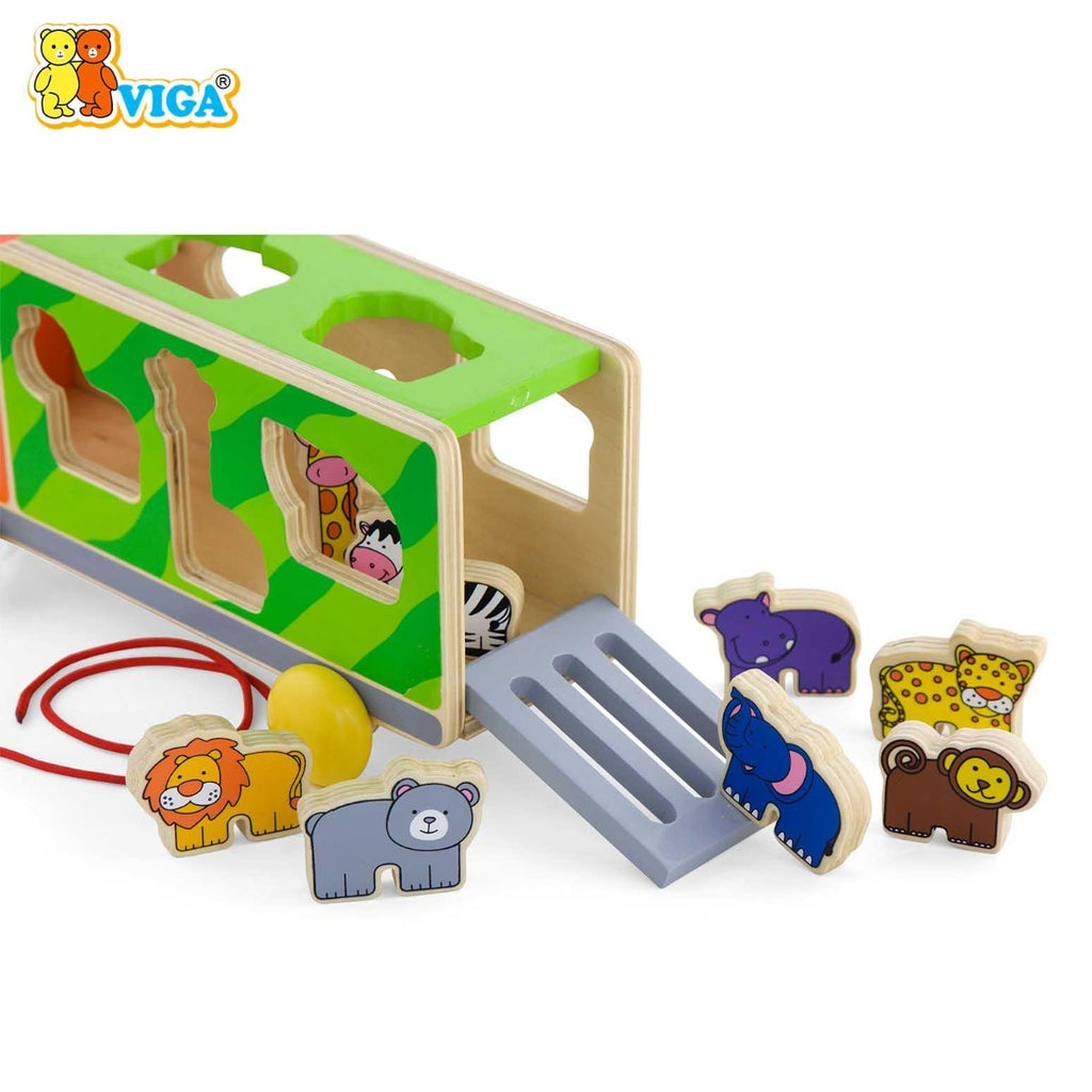 viga Pull Along Shape Sorter - Animal Truck 1