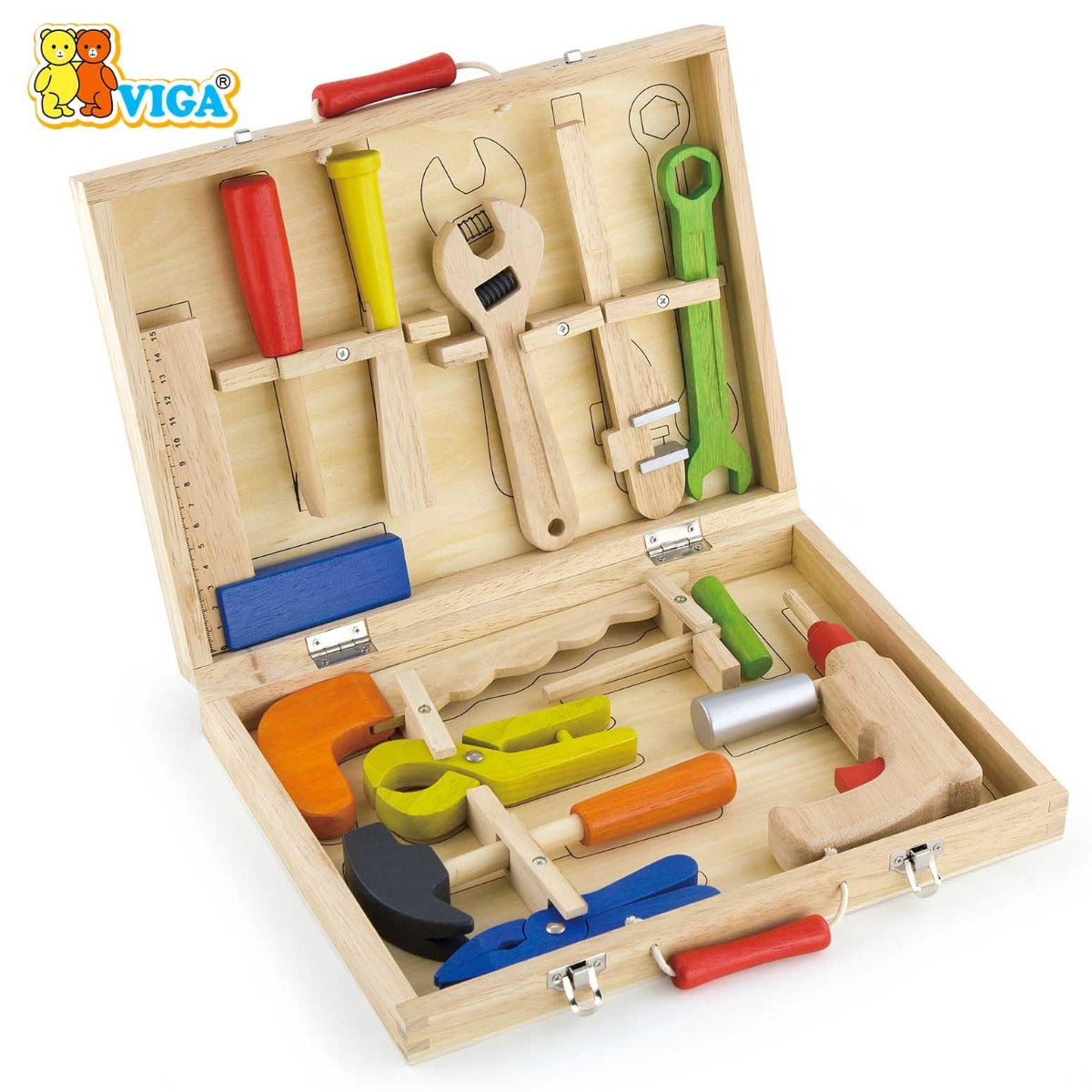 Viga Wooden Tool Box 12 Pcs