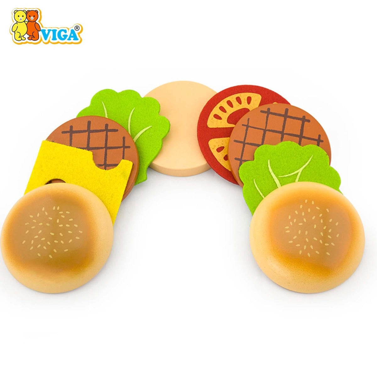 Viga Wooden Hamburger & Cola Play Set