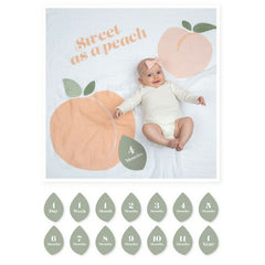 Lulujo Baby's First Year Blanket&Cards Set - Sweet as a Peach