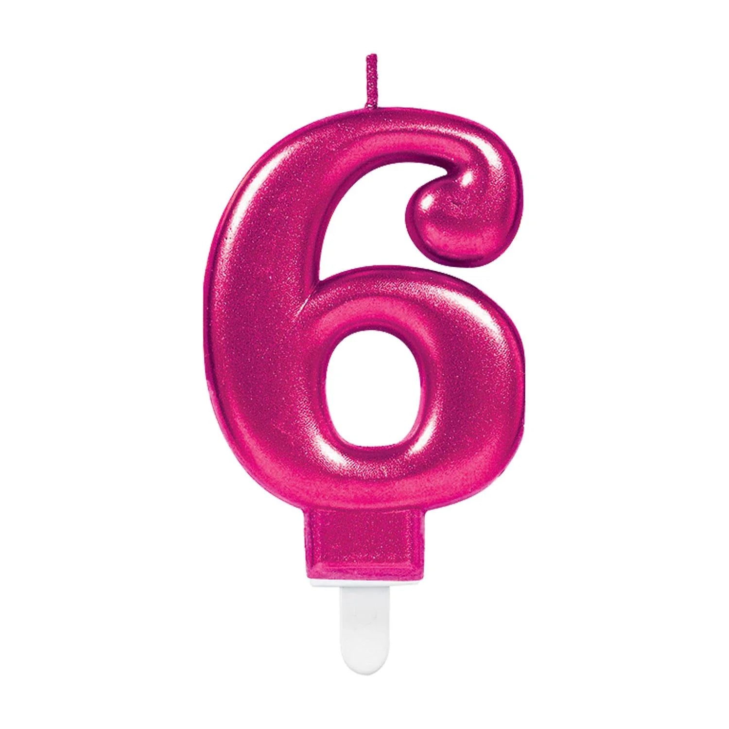 NUMBER 6-PINK SPARK. CANDLE