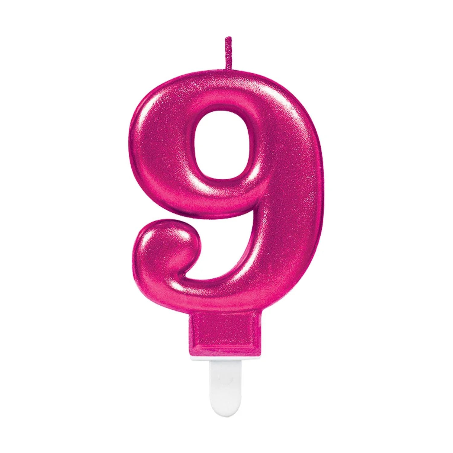NUMBER 9-PINK SPARK.CANDLE