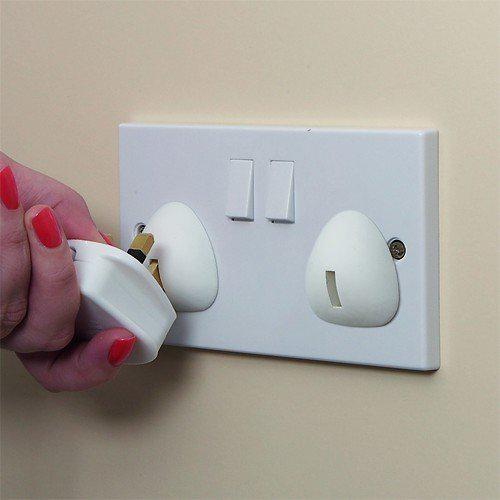 Clippasafe UK style 3 Pin Plug Socket Covers -  6 Pcs/Pack (White) - Premium+ Range-NEW