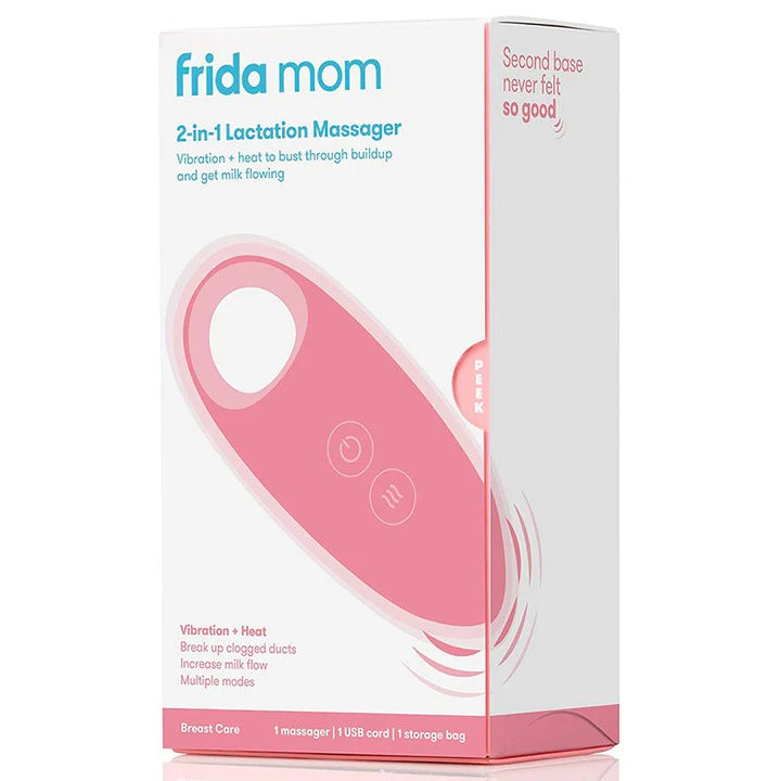 Frida Mom 2-in-1 Lactation Massager - Multiple Modes of Heat + Vibration for Clogged Milk Ducts