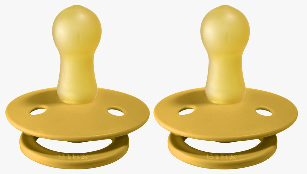 Bibs Pacifier Size 1 - Baby 0 -6M (2pcs) - Colour TwinPacks - Mustard
