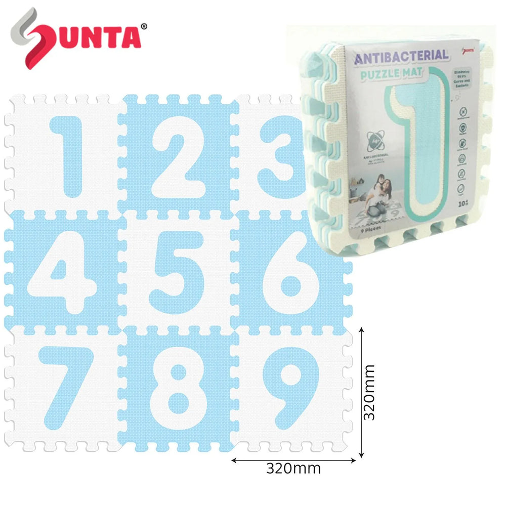 Kids Anti-Bacterial Number Puzzle Mat 9 Pieces EVA Foam Toy
