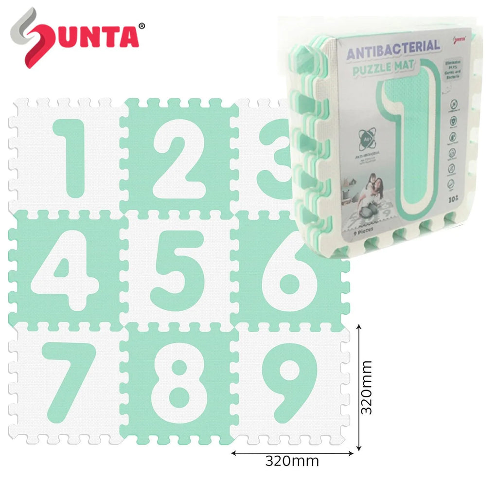 Kids Anti-Bacterial Number Puzzle Mat 9 Pieces EVA Foam Toy