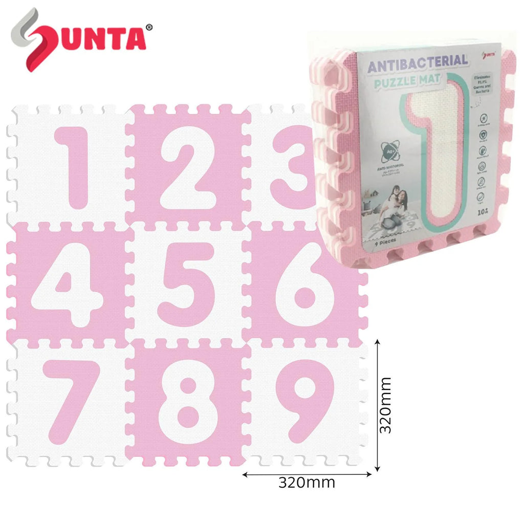 Kids Anti-Bacterial Number Puzzle Mat 9 Pieces EVA Foam Toy