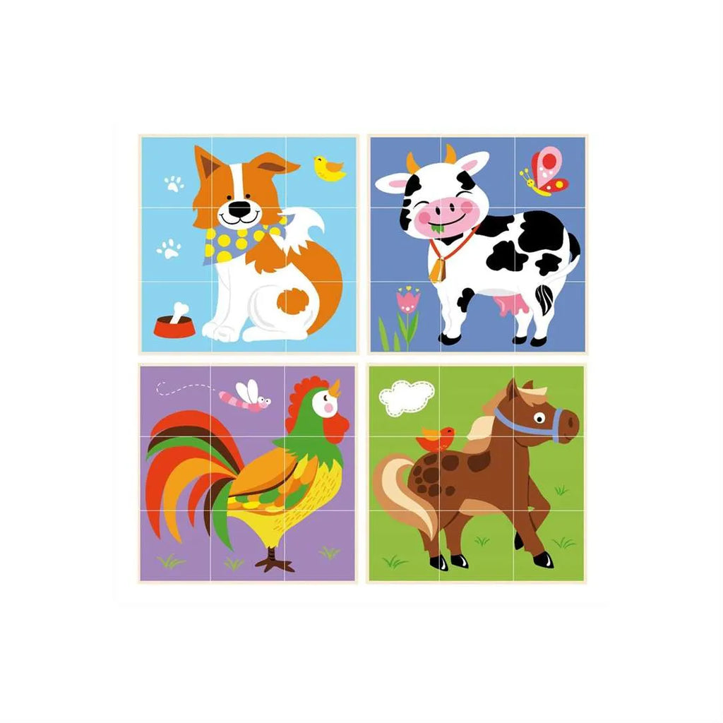 9pcs Stacking Cube Puzzle - Farm Animals