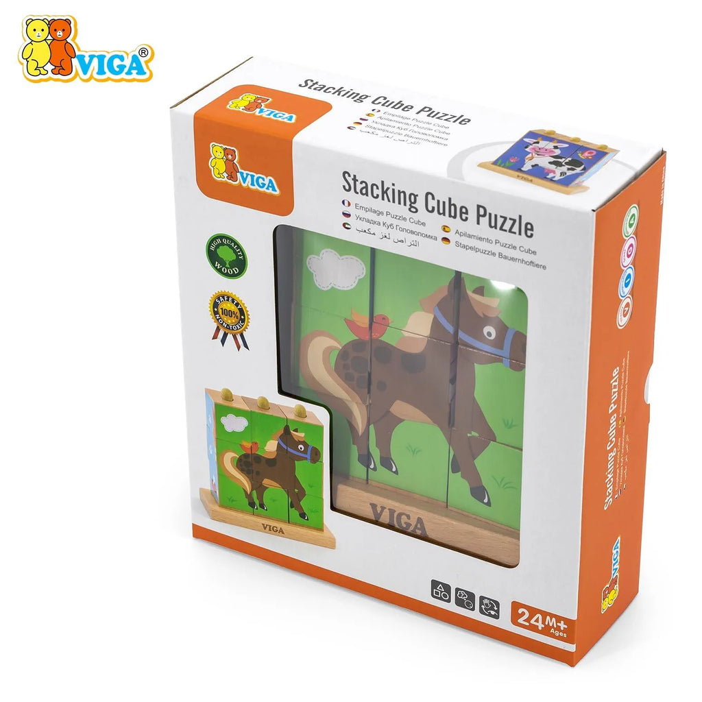 9pcs Stacking Cube Puzzle - Farm Animals