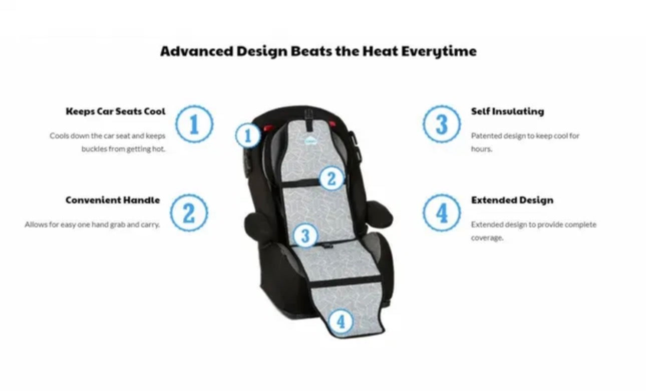 Cool carats Car Seat Cooler Grey and White Geometric