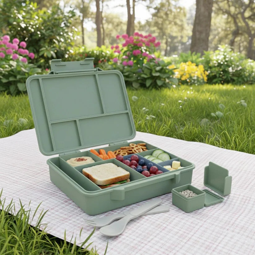 Clevakid Maxi Lunch Box Green  Olive 1520ML\50 OZ - ClevaBuckett Friend