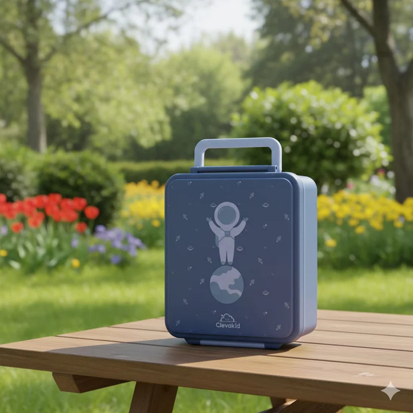 Clevakid Mega Lunch Box Blue Turquoise 1600ML\54 OZ- ClevaAstroo Friend