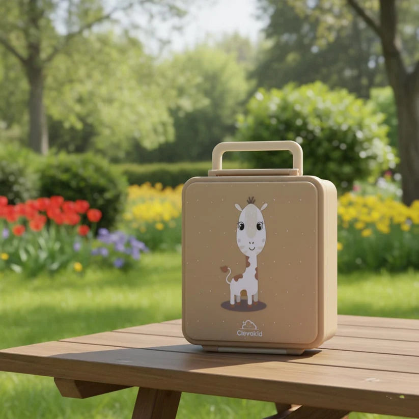 Clevakid Mega Lunch Box Brown Latte 1600ML\54 OZ- ClevaNeckee Friend