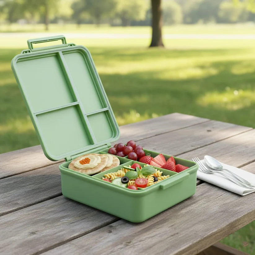 Clevakid Mega Lunch Box Green Leaves 1600ML\54 OZ