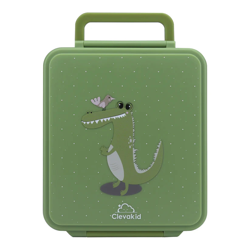 Clevakid Mega Lunch Box Green Leaves 1600ML\54 OZ- ClevaGator Friend