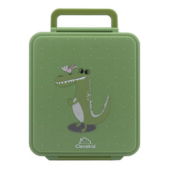 Clevakid Mega Lunch Box Green Leaves 1600ML\54 OZ- ClevaGator Friend