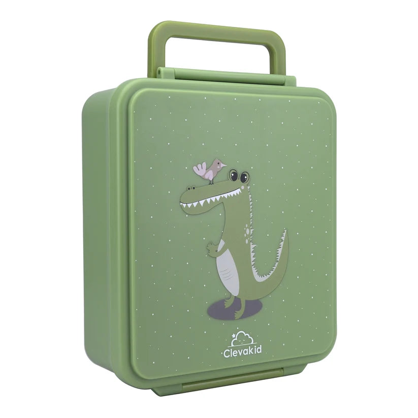 Clevakid Mega Lunch Box Green Leaves 1600ML\54 OZ- ClevaGator Friend
