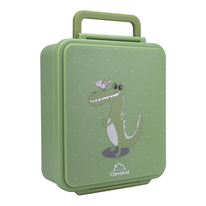 Clevakid Mega Lunch Box Green Leaves 1600ML\54 OZ- ClevaGator Friend