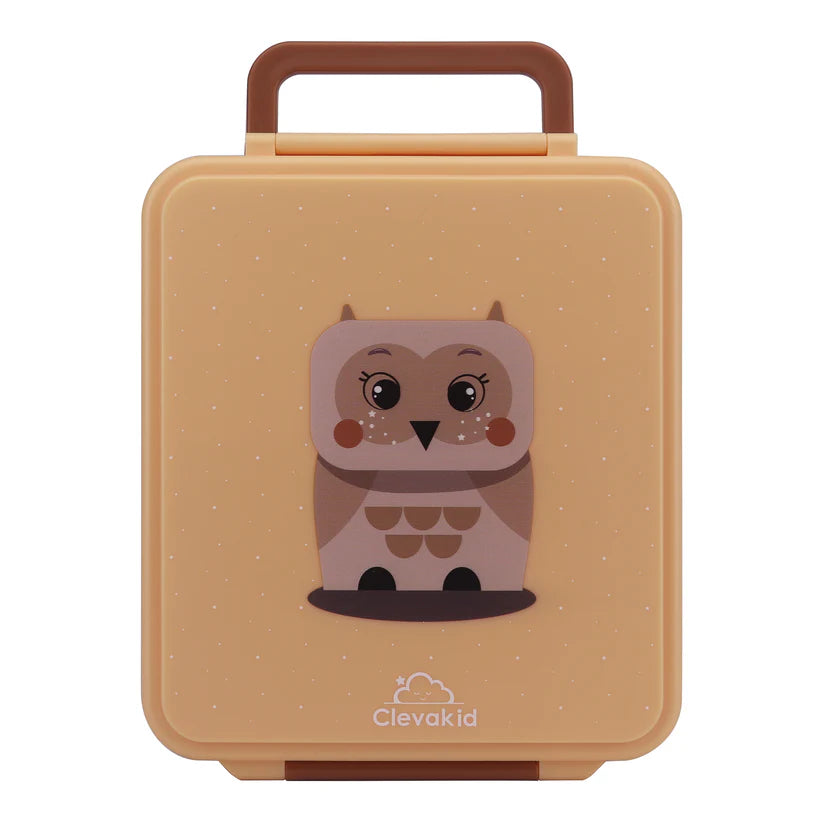 Clevakid Mega Lunch Box Orange Light Peach 1600ML\54 OZ- ClevaOwlee Friend
