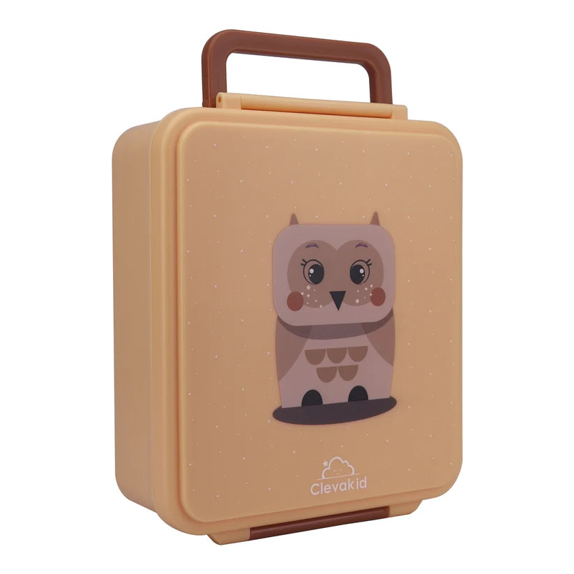 Clevakid Mega Lunch Box Orange Light Peach 1600ML\54 OZ- ClevaOwlee Friend
