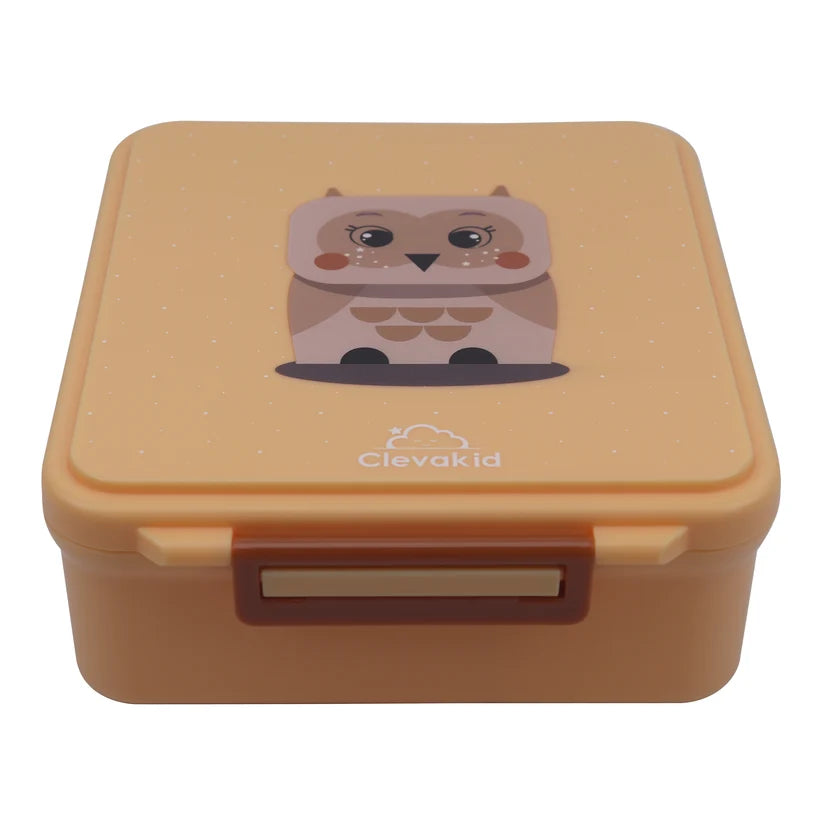 Clevakid Mega Lunch Box Orange Light Peach 1600ML\54 OZ- ClevaOwlee Friend