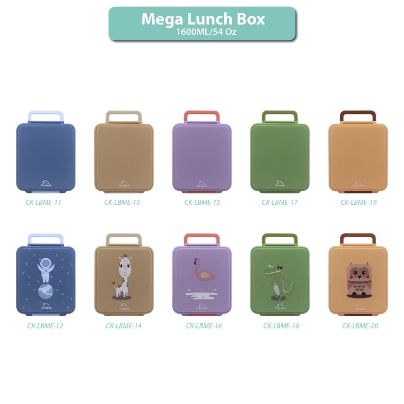 Clevakid Mega Lunch Box Blue Turquoise 1600ML\54 OZ