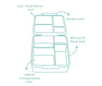 Clevakid Mega Lunch Box Green Leaves 1600ML\54 OZ- ClevaGator Friend