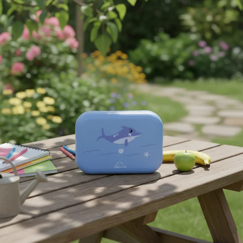 Clevakid Midi  Lunch Box Blue Dark Ice 900ML \30 OZ - ClevaFin Friend