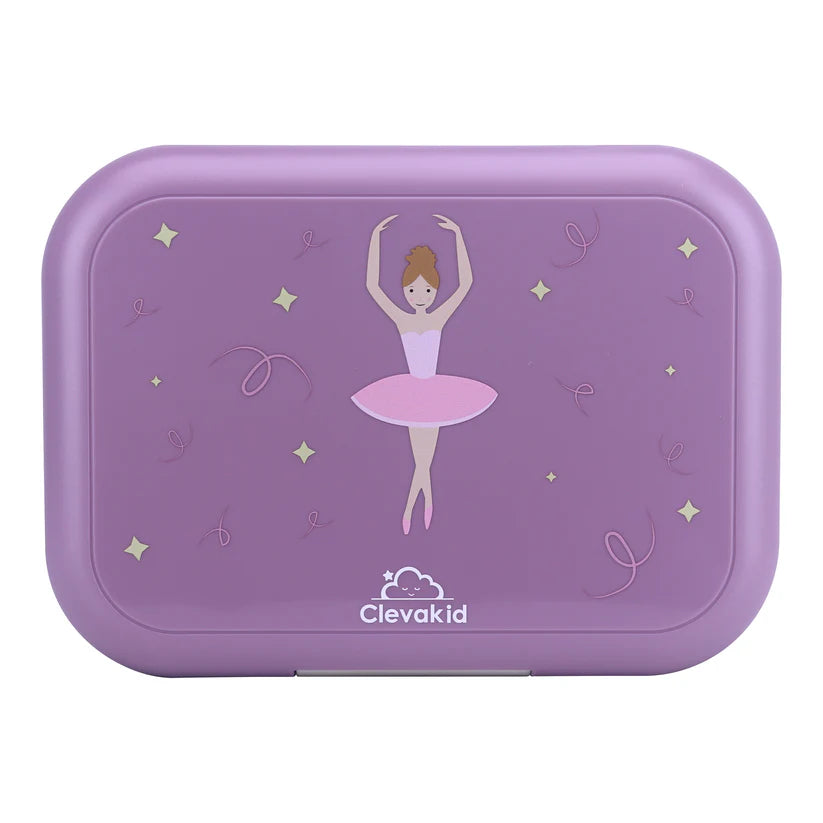 Clevakid Midi  Lunch Box Purple Dark Powder 900ML \30 OZ - Clevapirouette Friend