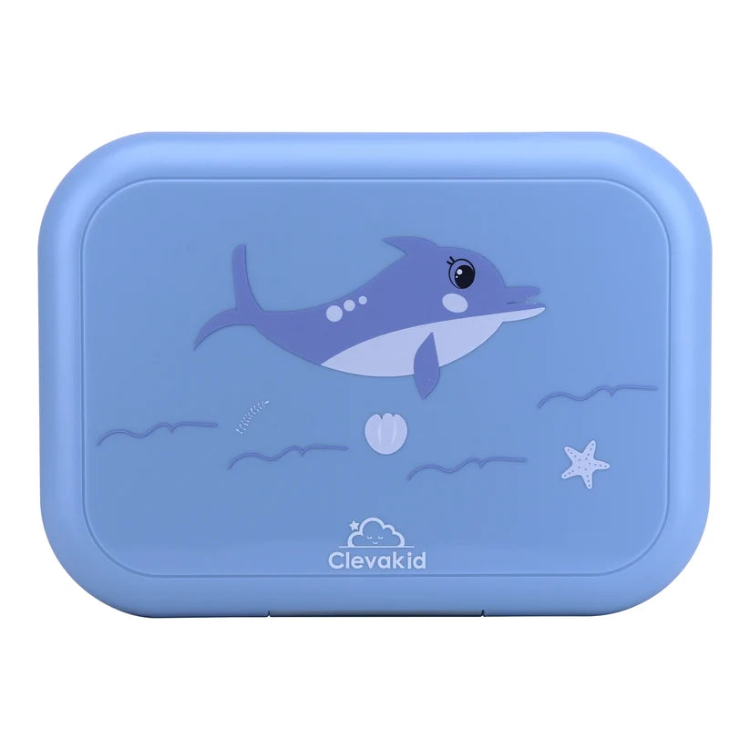 Clevakid Midi  Lunch Box Blue Dark Ice 900ML \30 OZ - ClevaFin Friend