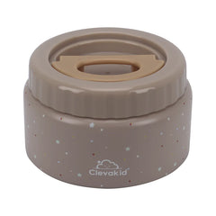Clevakid Thermal Food Jar Brown Dark Toffeh 250ML \8 OZ - stars Design
