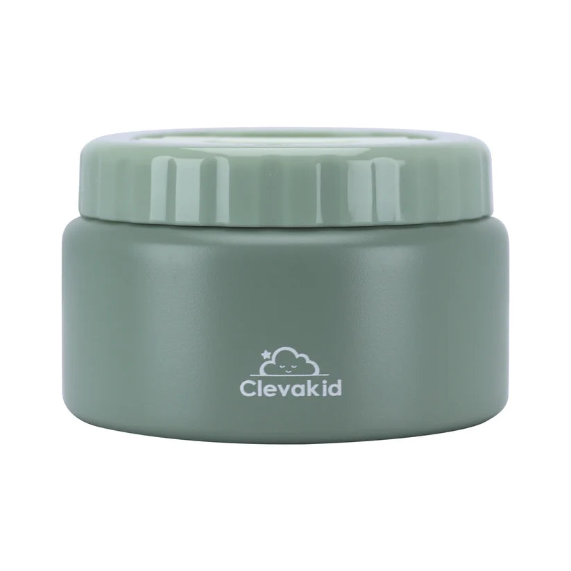 Clevakid Thermal Food Jar Green  Olive 250ML \8 OZ
