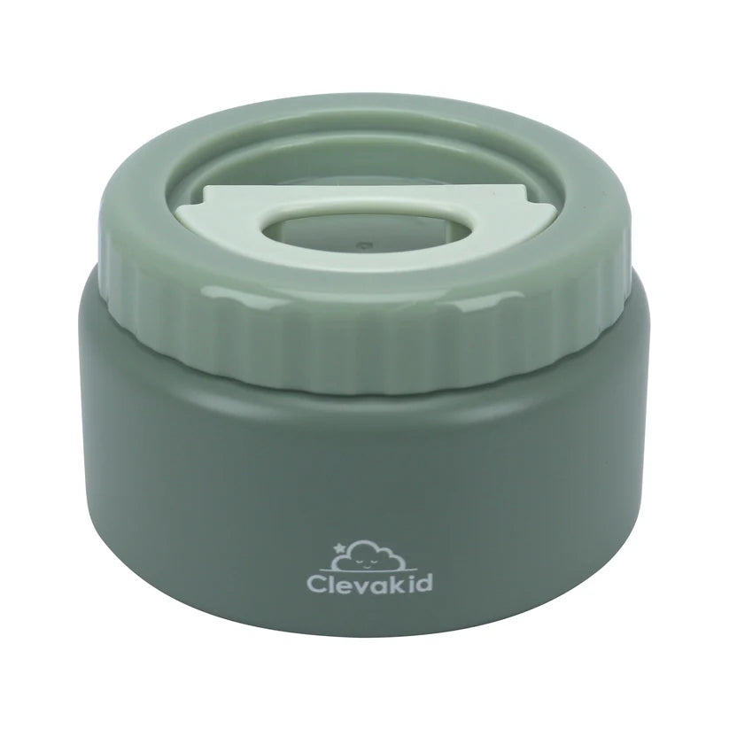 Clevakid Thermal Food Jar Green  Olive 250ML \8 OZ