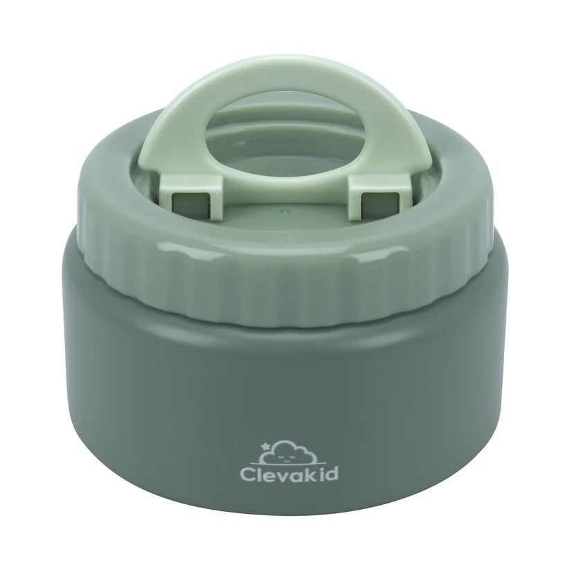 Clevakid Thermal Food Jar Green  Olive 250ML \8 OZ