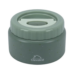 Clevakid Thermal Food Jar Green  Olive 250ML \8 OZ - stars Design