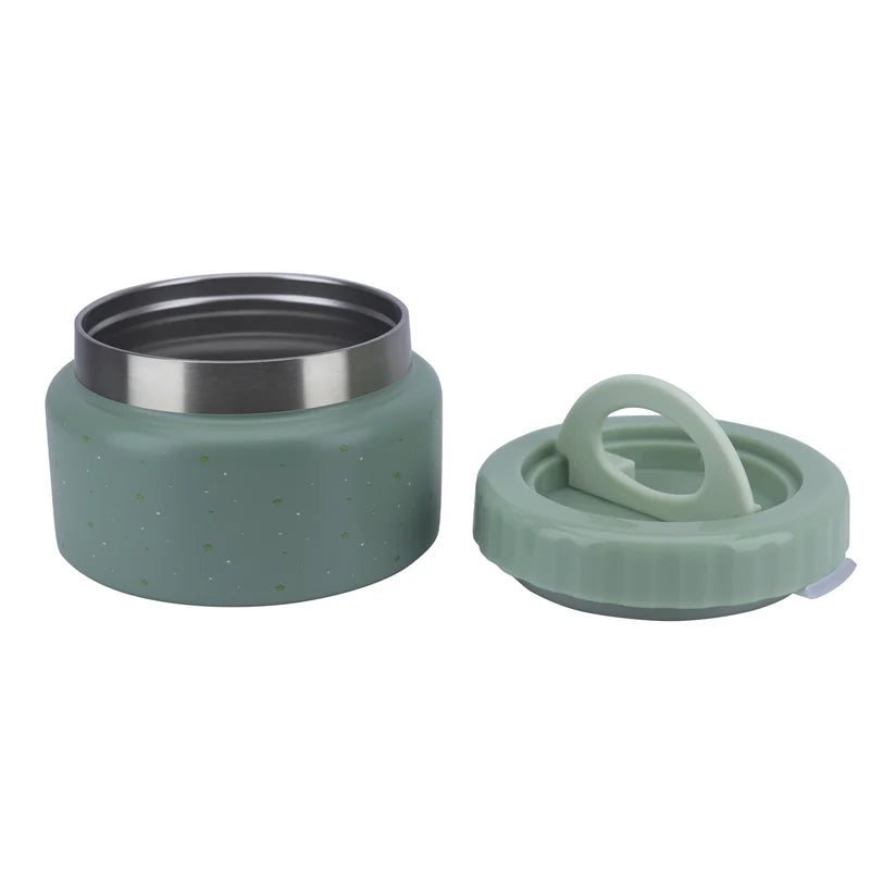 Clevakid Thermal Food Jar Green  Olive 250ML \8 OZ - stars Design