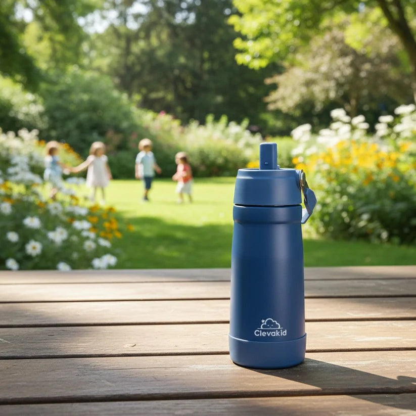 Clevakid Stainless Steel Water Bottle Blue Turquoise- 530ML\18 OZ