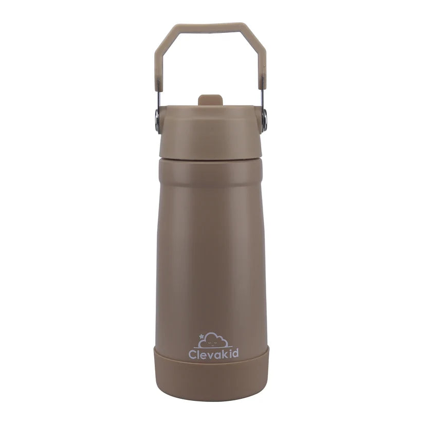 Clevakid Stainless Steel Water Bottle Brown Latte- 530ML\18 OZ