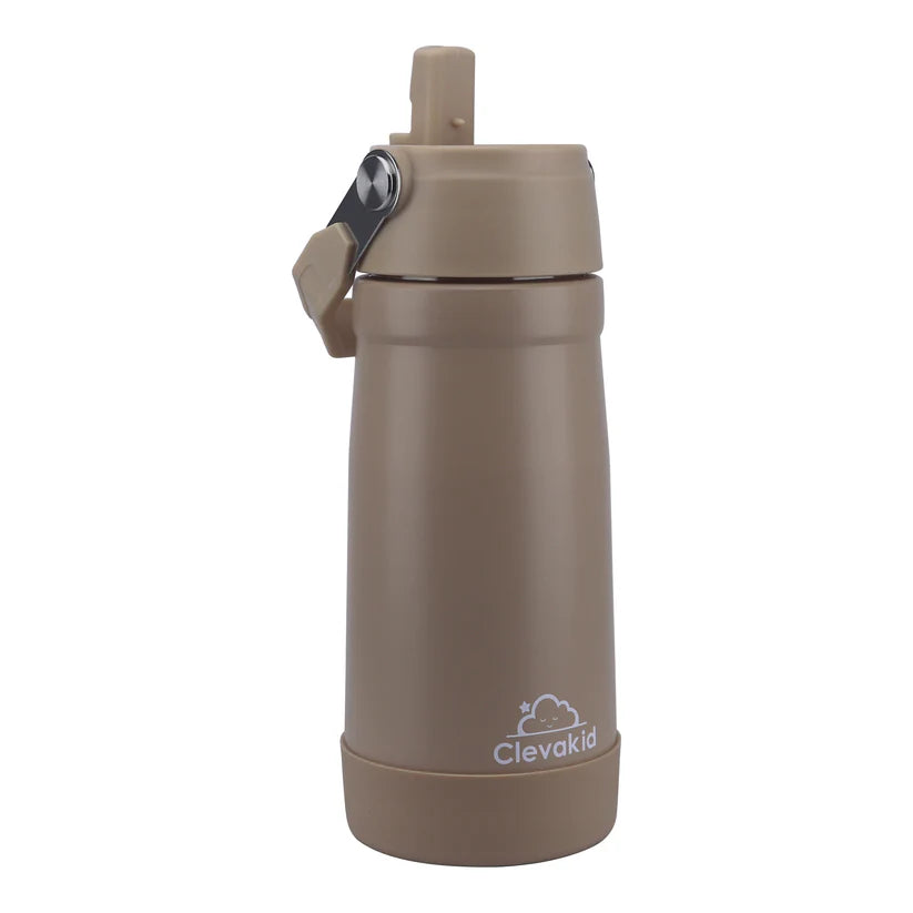 Clevakid Stainless Steel Water Bottle Brown Latte- 530ML\18 OZ