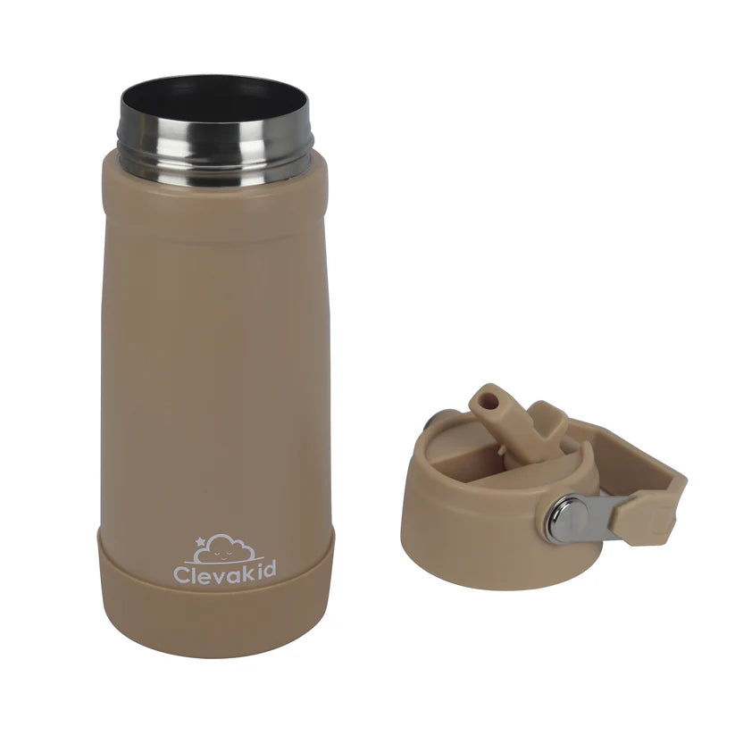 Clevakid Stainless Steel Water Bottle Brown Latte- 530ML\18 OZ