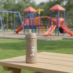 Clevakid Stainless Steel Water Bottle Brown Latte- 530ML\18 OZ - ClevaNeckee Friend