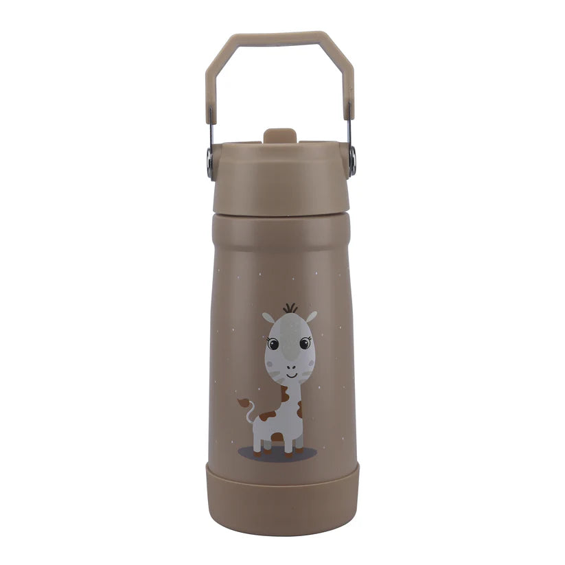 Clevakid Stainless Steel Water Bottle Brown Latte- 530ML\18 OZ - ClevaNeckee Friend
