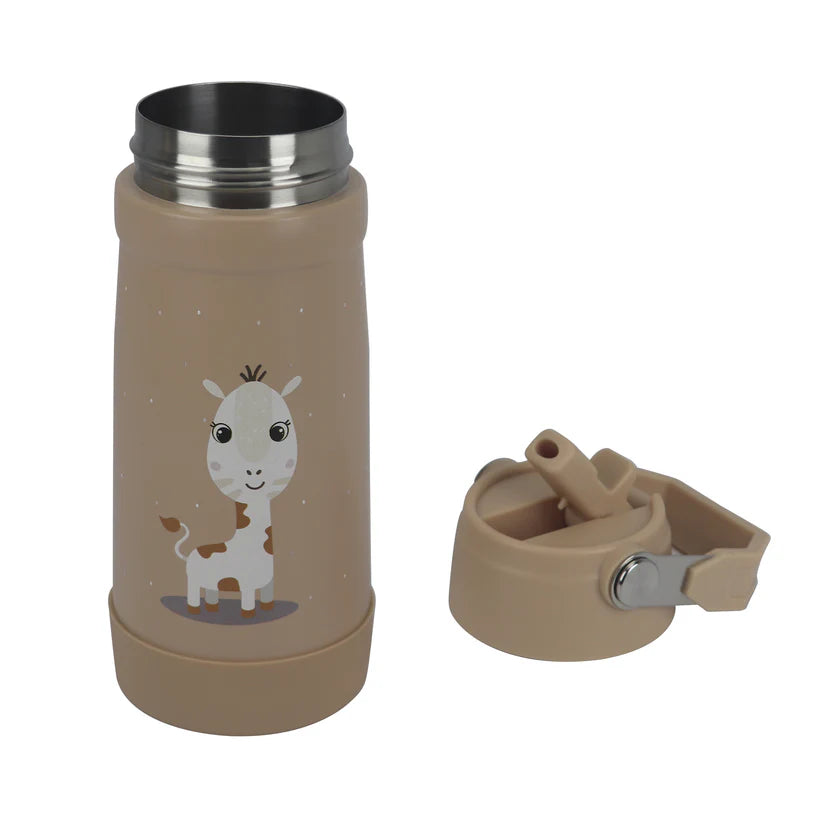 Clevakid Stainless Steel Water Bottle Brown Latte- 530ML\18 OZ - ClevaNeckee Friend
