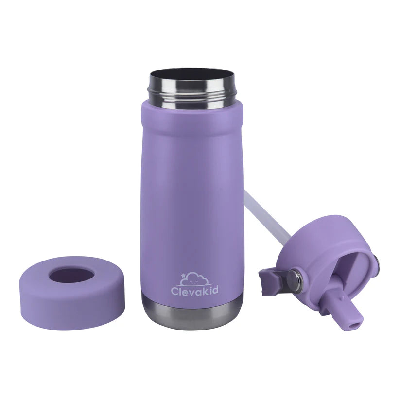 Clevakid Stainless Steel Water Bottle Purple Light- 530ML\18 OZ