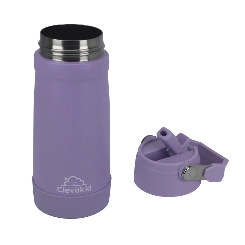 Clevakid Stainless Steel Water Bottle Purple Light- 530ML\18 OZ