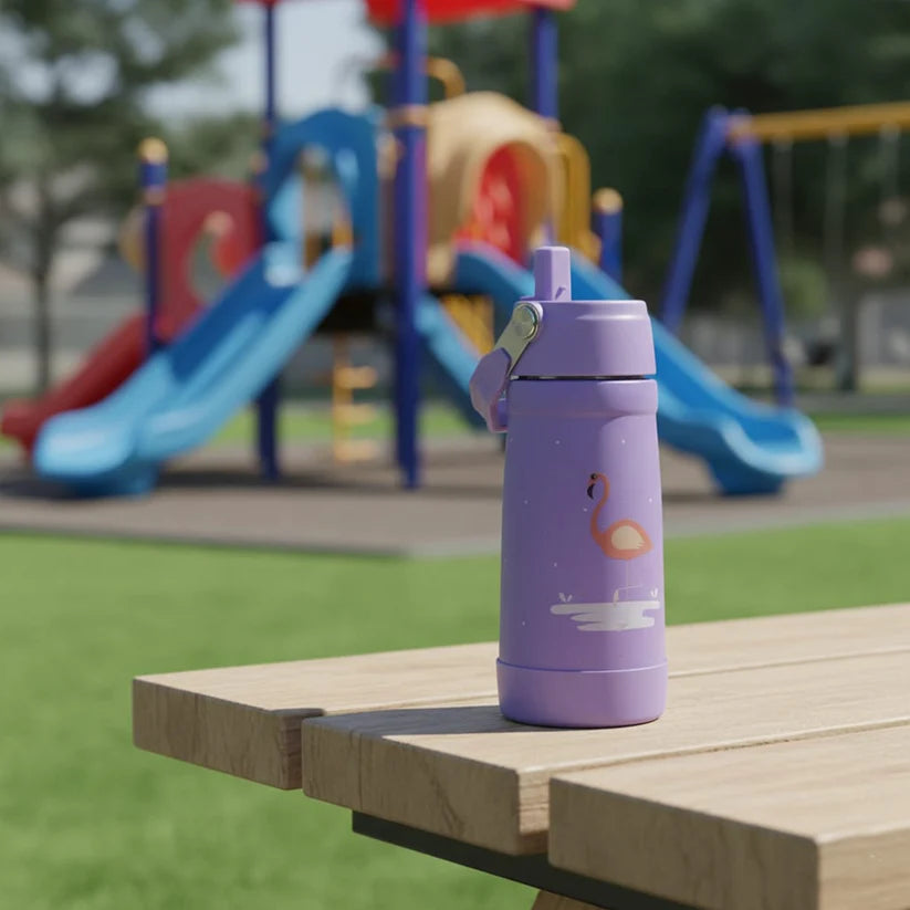 Clevakid Stainless Steel Water Bottle Purple Light- 530ML\18 OZ - ClevaMingoo Friend